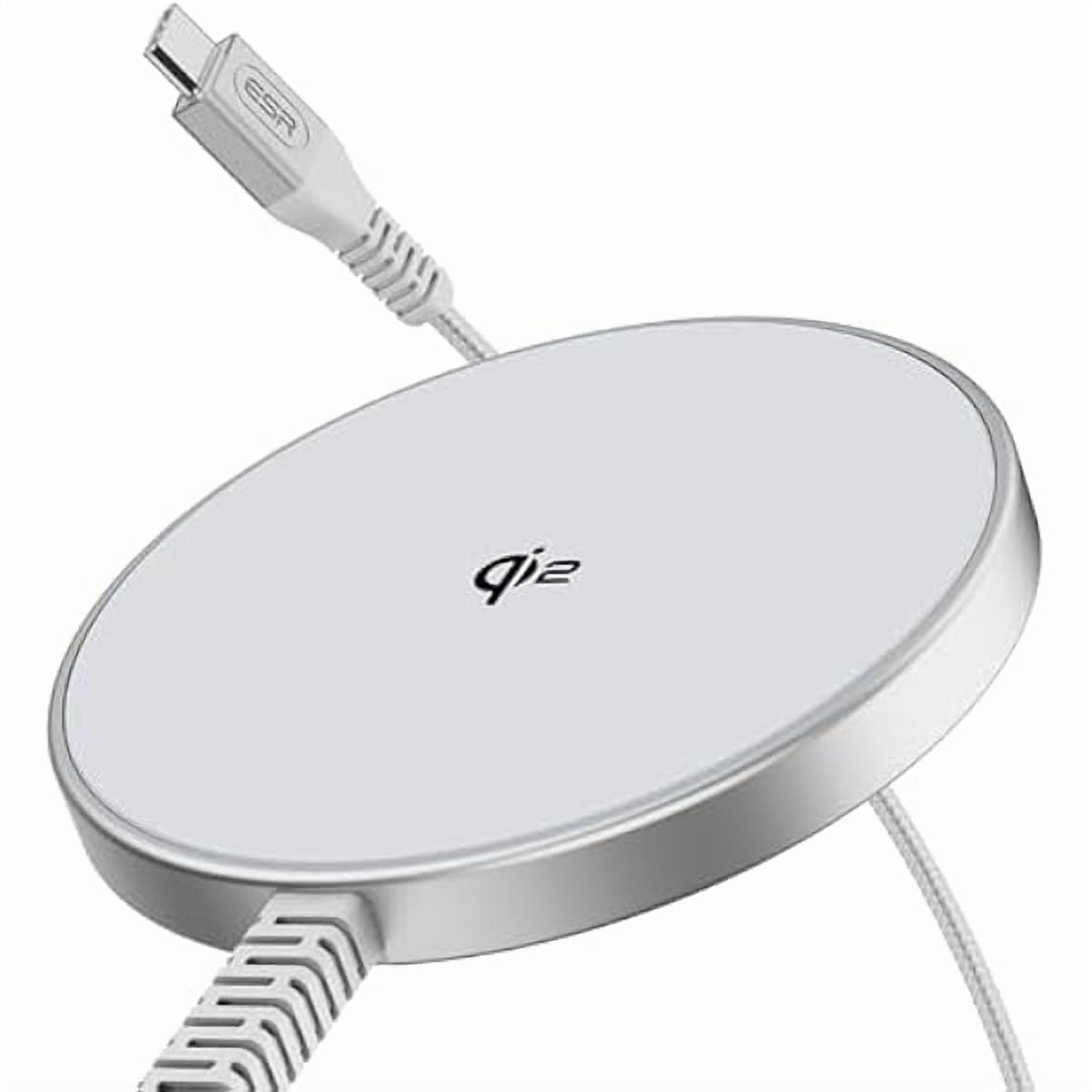 Saluqifa for Magsafe Charger, 15W Wireless Charger, Qi2 Magsafe Charger for iPhone 16/15/14/13/12, AirPods 4/3/Pro/Pro 2,Galaxy S25,Strong Magnetic Charging Pad with Type-C Cable,Sliver