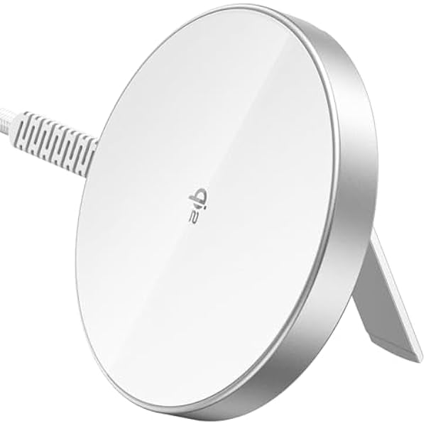 Saluqifa for Magsafe Charger with Kickstand, 15W Wireless Charger, Qi2 Magsafe Charger for iPhone 16/15/14/13/12, AirPods 4/3/Pro/Pro 2,Galaxy S25,Strong Magnetic Charging Pad with Type-C Cable,White