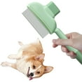thumbnail image 1 of Saluqifa Pet Comb for Dogs Cats, Pet Hair Removal Flea Comb, Cat Grooming Brush De-Shedding Cat Hair Comb Stainless Steel Metal Teeth for Shedding and Tangles with Release Button(Green), 1 of 1