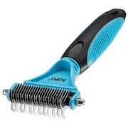 Saluqifa Pet Dematting Comb, Undercoat Dematter Rake Grooming Tool for Cats Dogs, Double-Sided Deshedding Brush Pets Hair Remover, Easy Mats & Tangles Removing Comb (23 + 12 Teeth)