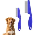 thumbnail image 1 of Saluqifa Pet Hair Comb, 2 in 1 Multifunctional Pet Hair Comb for Grooming and Dehairing, Flea and Tear Stain Removal, Stainless Steel and ABS Material, Pack of 2, Blue, 1 of 1