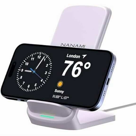 Saluqifa Wireless Charger for Samsung and iPhone - 10W Fast Qi-Certified Induction Charger Stand for Galaxy S24/S23/S22/S21/S20/Note 20/10, Wireless Charging Stand for iPhone 16/15/14/13/12