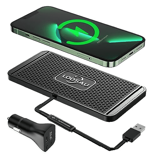 Saluqifa Wireless car Charger Charging pad 15w Non Slip FastCharger for car Wireless Phone Charger for Android for iPhone 11/12/13/14/15/16 Pro Max Xs,Samsung Galaxy S20, S10+ Note 9，LG