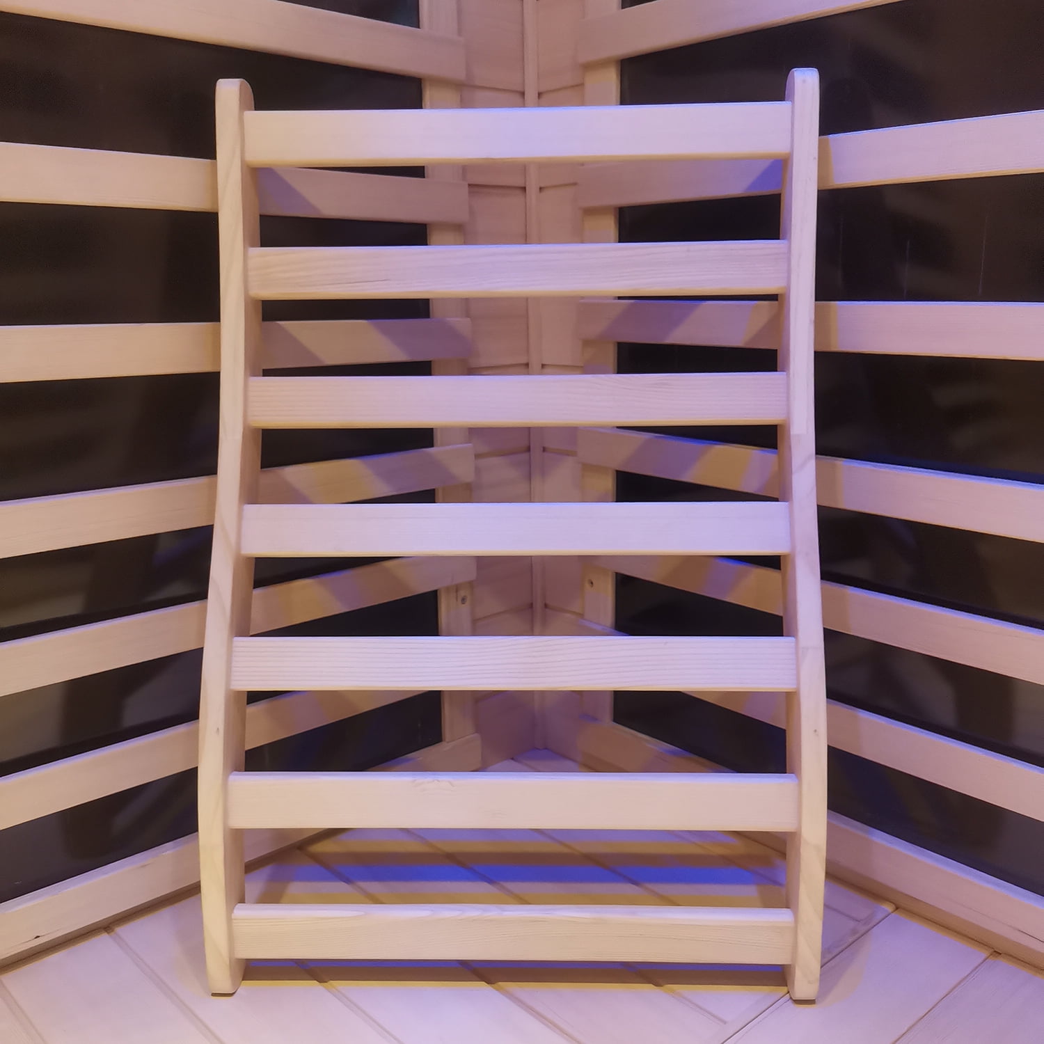 SalusHEAT Sauna backrest S-Shape Sauna Backrest for Portable Personal Infrared Steam Sauna-Wood