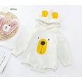 thumbnail image 1 of Salute Baby Unisex Girls Boys Long Sleeve Romper Bear Face Hooded Sweatshirts Romper Warm Thick Bodysuit for Infants White 6-12 Months, 1 of 5