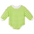 thumbnail image 1 of Salute Unisex Baby Boys Girls Long Sleeve Stripe Romper Infant Toddler Sweatshirts Bodysuit Casual Clothing Outfit Green 18-24 Months, 1 of 5