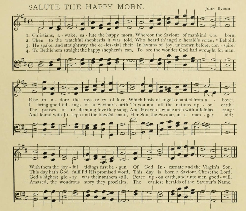 Salute the Happy Morn Christmas Songs 1891 Canvas Art -  (18 x 24)
