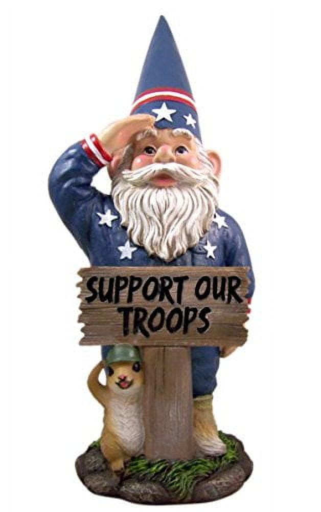 Saluting Patriotic Outdoor Garden Gnome Outdoor Statues And Figurines Patriotic Decorations