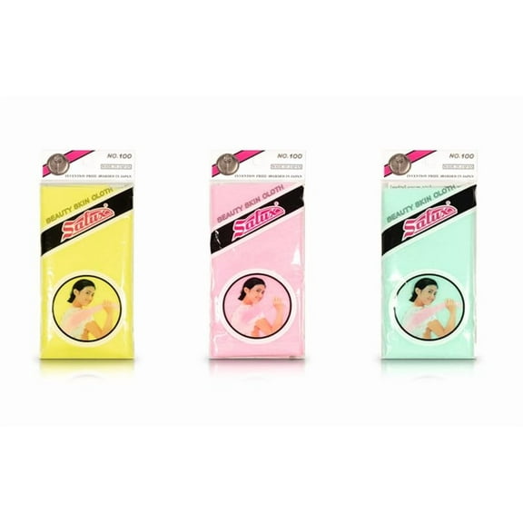 Salux Bath Towel Yellow Pink Green 3 Count Pack