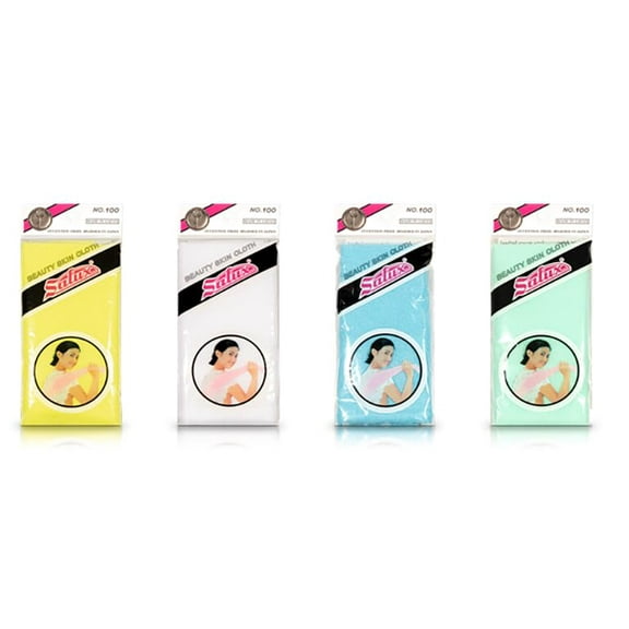 Salux Bath Towel Yellow White Blue Green 4 Count Pack