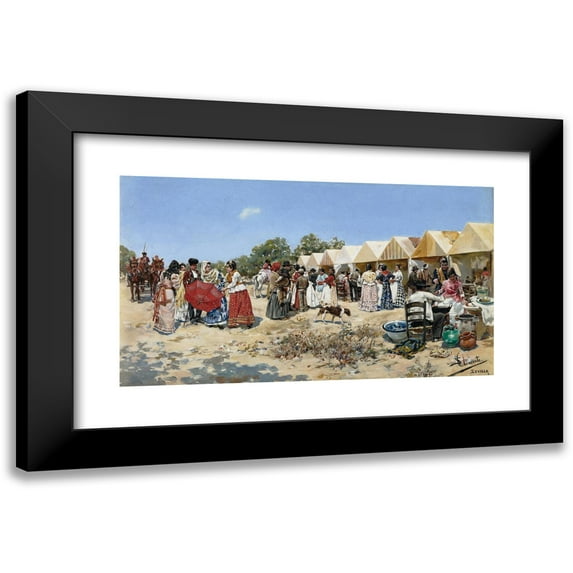 Salvador Clemente Pérez 18x12 Black Modern Framed Museum Art Print Titled - Market Day