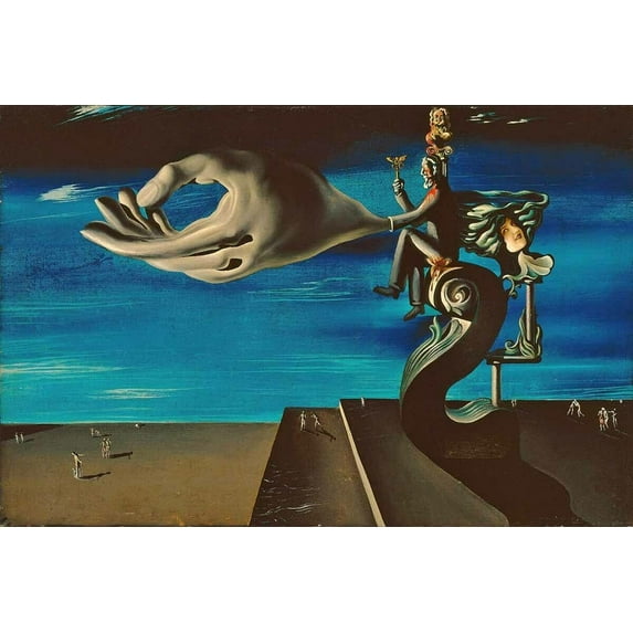 Salvador Dali 1930 The Hand The Remorse Of Conscience - Canvas OR Print Wall Art