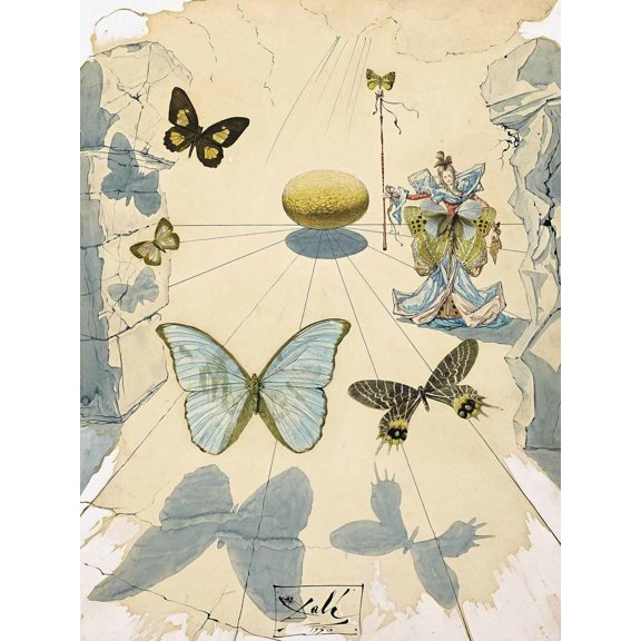 Salvador Dali 1950 Allegorie de soie - CANVAS or PRINT WALL ART