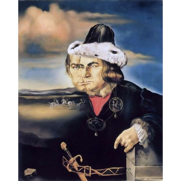 Salvador Dali 1955 Portrait of Laurence Olivier - CANVAS OR PRINT WALL ART