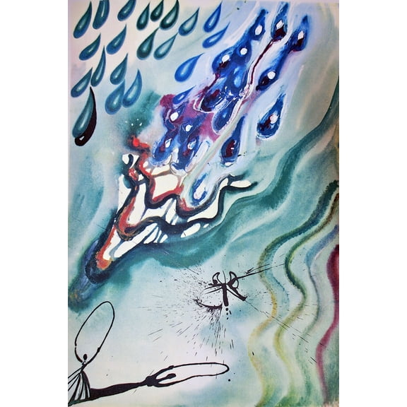 Salvador Dali Alice In Wonderland The Pool Of Tears - Canvas OR Print Wall Art