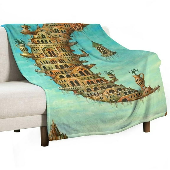 Salvador Dali Art Posters Living On The Moon Luxury Flannel Blanket - Super Soft Anti-Static Plush Warm Blanket for Sofa Bed - Extra Large Cozy Blanket for Men and Women, Home Decor Gift.