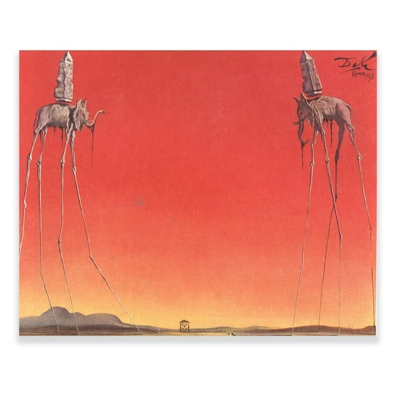 Salvador Dali Canvas Prints - Dali les elephants Poster - Contemporary Wall Art - Surrealism Wall Art Prints for Living Room Bedroom Office