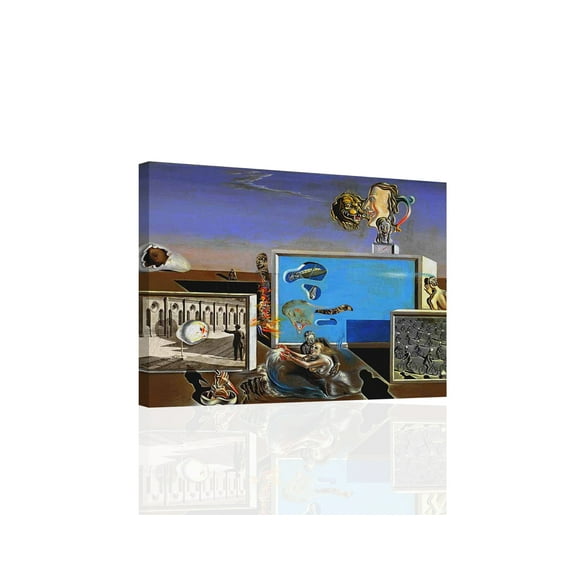 Salvador Dali Car Wreckage Give Rise To A Blind Horse - CANVAS OR PRINT WALL ART