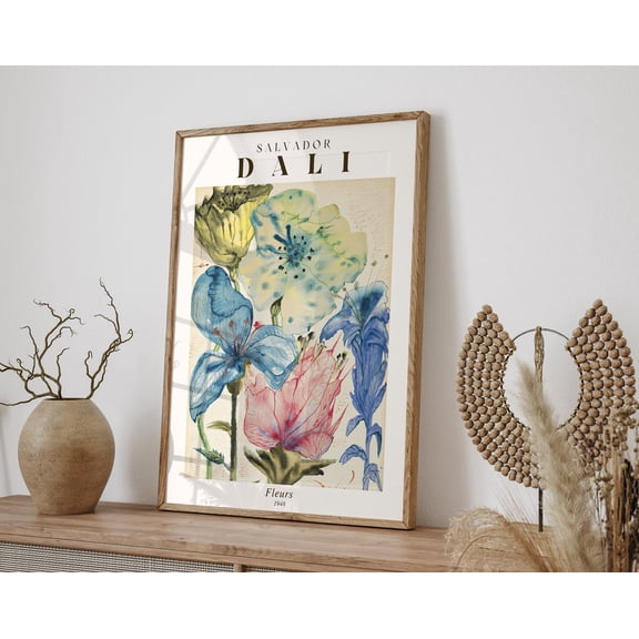 Salvador Dali Fleurs 1948 Print, Salvador Dali Exhibition Poster, Dali Flowers Poster, Wildflower Print, Surrealism Poster, Modern Art, 24x36 UNFRAMED
