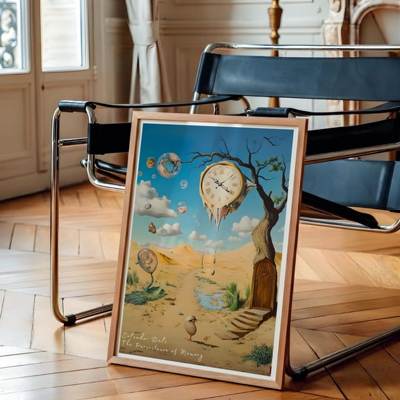 Salvador Dali Persistence of Memory Print, Surreal Melting Clock Wall Art Print, Unframed Paper Poster 8x10in