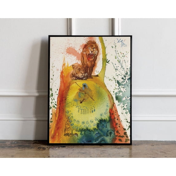Salvador Dali Print, Salvador Dali Exhibition Poster, Dali wall art, Dali wall decor, Surrealism Poster, Mid Century Modern, 8x12 UNFRAMED