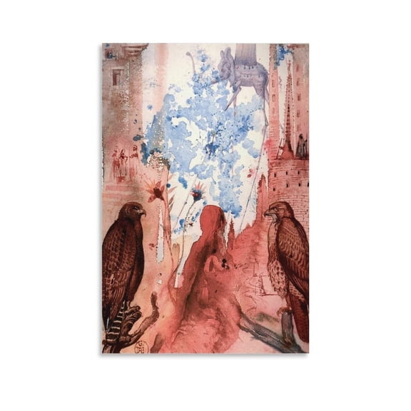 Salvador Dali Two Falcons And An Elephant Figure Print Photo Art Painting Canvas Home Decorative Bedroom Modern Decor Posters