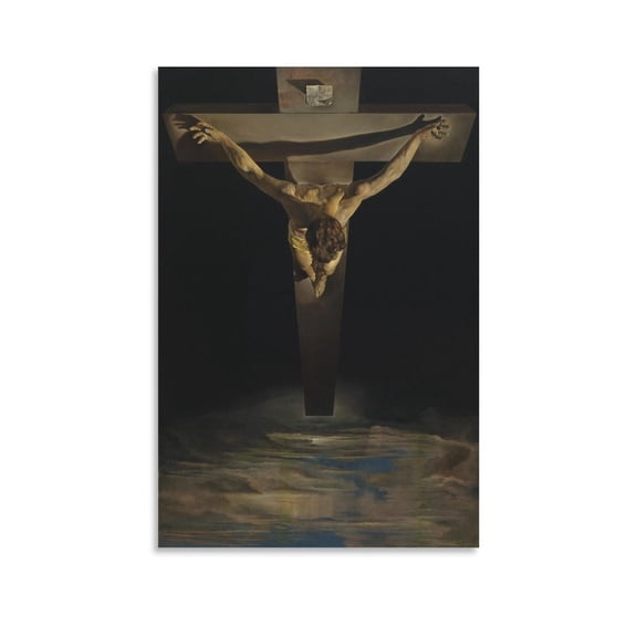 Salvador Dali Wall Art Prints 《Christ of Saint John of The Cross》 Poster Wall Art Poster Scroll Canvas Painting Picture Living Room Decor Home 20x30inch(50x75cm)