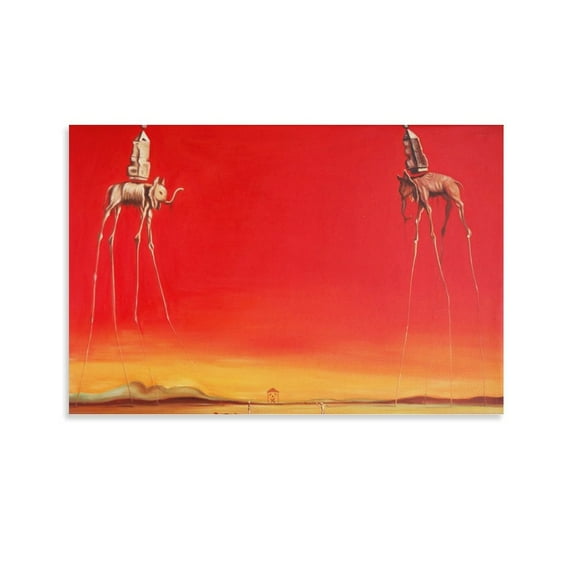 Salvador Dali Wall Art Prints The Elephants Art Poster Canvas Wall Art Poster Decorative Bedroom Modern Home Print Picture Artworks Posters 08x12inch(20x30cm)