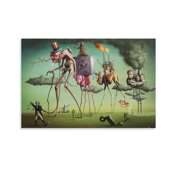 Salvador Dali Wall Art Prints 《The American Dream》 Art Poster Wall Art Poster Scroll Canvas Painting Picture Living Room Decor Home 16x24inch(40x60cm)