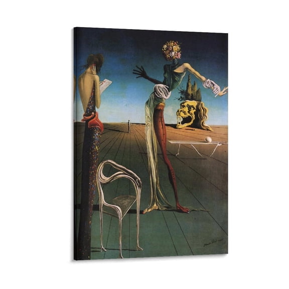 Salvador Dali Wall Art Prints 《Women with A Head of Rose》 Poster Artworks Picture Print Poster Wall Art Painting Canvas Gift Decor Home Posters Decorative 20x30inch(50x75cm)