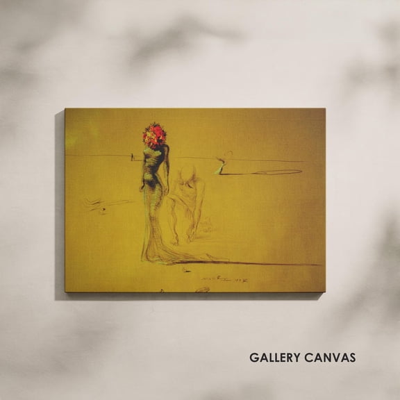 Salvador Dali Woman with a Head of Roses Iconic Surrealism Reproduction Print Fine Art, Stretched Canvas