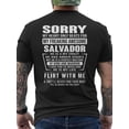 thumbnail image 1 of Salvador Name Gift Sorry My Heart Beats Salvadoran Men's Back Print T-Shirt, 1 of 6