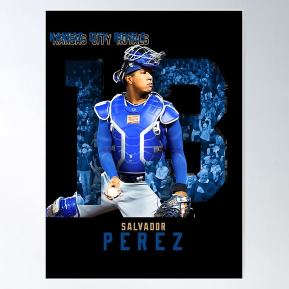 Salvador Perez Baseball Edit Royals Poster Wall Art Home Decor Office Wall Art Living Room Decor, Paper Poster Only