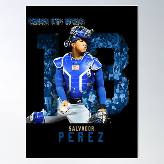 Salvador Perez Baseball Edit Royals Poster Wall Art, Modern Wall Decor For Living Room Bedroom, 16x24 UNFRAMED