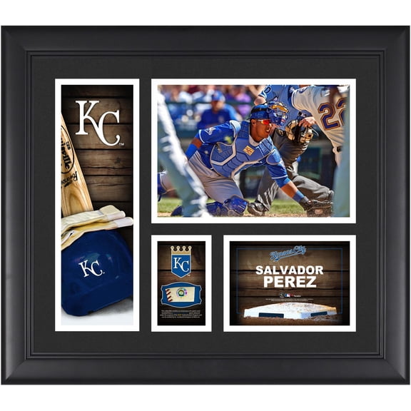 Salvador Perez Kansas City Royals Framed 15" x 17" Player Collage with a Piece of Game-Used Ball
