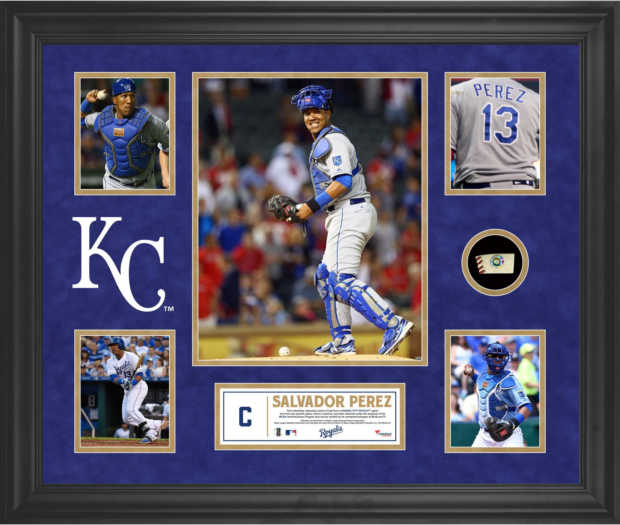 Salvador Perez Kansas City Royals Framed 5-Photo Collage with a Piece of Game-Used Baseball
