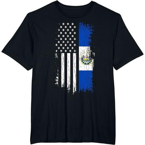 Salvadoran America Flag T-Shirt - El Salvador USA Shirt T-Shirt
