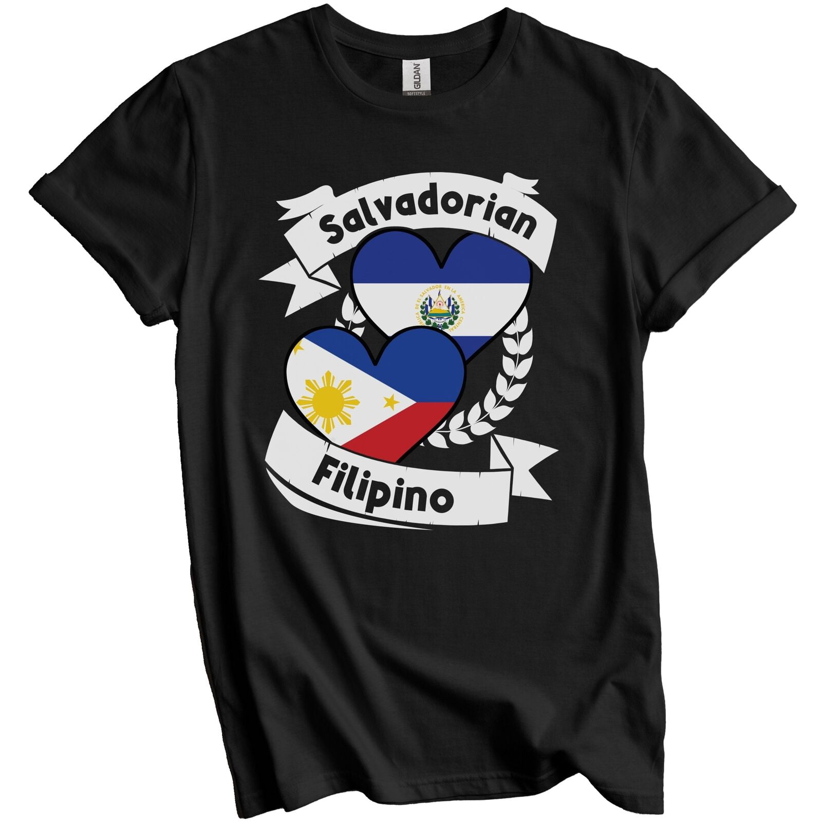 Salvadorian Filipino Heart Flags El Salvador Philippines TShirt