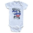 thumbnail image 1 of Salvadorian Haitian Heart Flags El Salvador Haiti Baby Bodysuit, 0-3 months white, 1 of 4