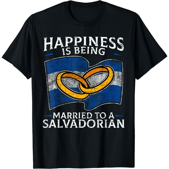 Salvadorian Wedding El Salvador Heritage Flag Married T-Shirt Black 2X-Large
