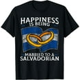 Salvadorian Wedding El Salvador Heritage Flag Married TShirt Black