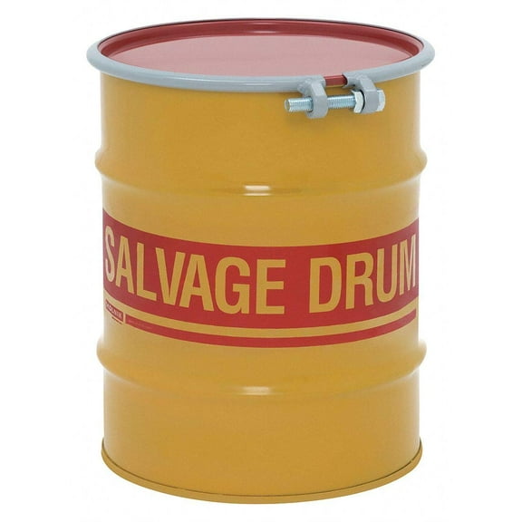 Salvage Drum, Open Head, 10 gal., Yellow