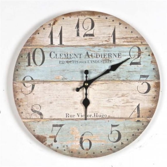 Salvaged Barn Style Wall Clock Clement Audierne Tea Time