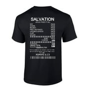 TRENZ SHIRT COMPANY Salvation Jesus Paid It All Receipt Romans 6:23 Bible Scripture Mens Christian Tshirt Jesus Cross Short Sleeve T-shirt Graphic Tee-Black-large