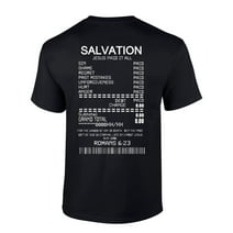 Salvation Jesus Paid It All Receipt Romans 6:23 Bible Scripture Mens Christian Tshirt Jesus Cross Short Sleeve T-shirt Graphic Tee-Black-large