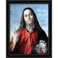 thumbnail image 1 of Salvator Mundi 28x34 Large Black Ornate Wood Framed Canvas Art by Vittore Carpaccio, 1 of 2