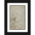 thumbnail image 1 of Salvator Rosa 13x18 Black Ornate Wood Framed Double Matted Museum Art Print Titled - Figure Studies (Verso) (C. 1640-1649), 1 of 5
