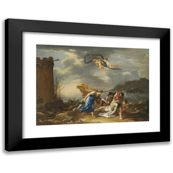 Salvator Rosa 14x11 Black Modern Framed Museum Art Print Titled - Hero and Leander