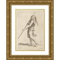thumbnail image 1 of Salvator Rosa 18x24 Gold Ornate Framed and Double Matted Museum Art Print Titled - Soldier Holding a Cane with Both Hands, Walking Toward the Left (1656 - 1657), 1 of 4