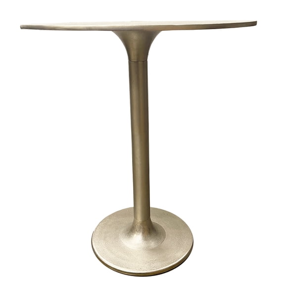 Salvatore Collection Classic Cast Aluminum Pedestal Table - Multi-Purpose Decorative Table for Home & Office Use, Metalic Silver
